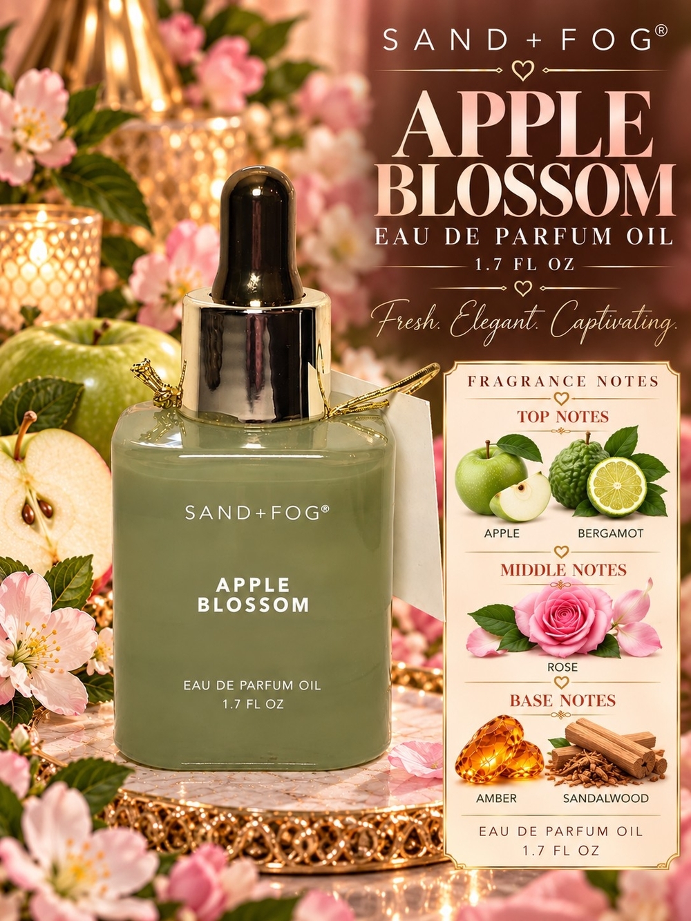 🍎🍏Apple Blossom Sand + Fog Fragrance Oil - Alcohol Free